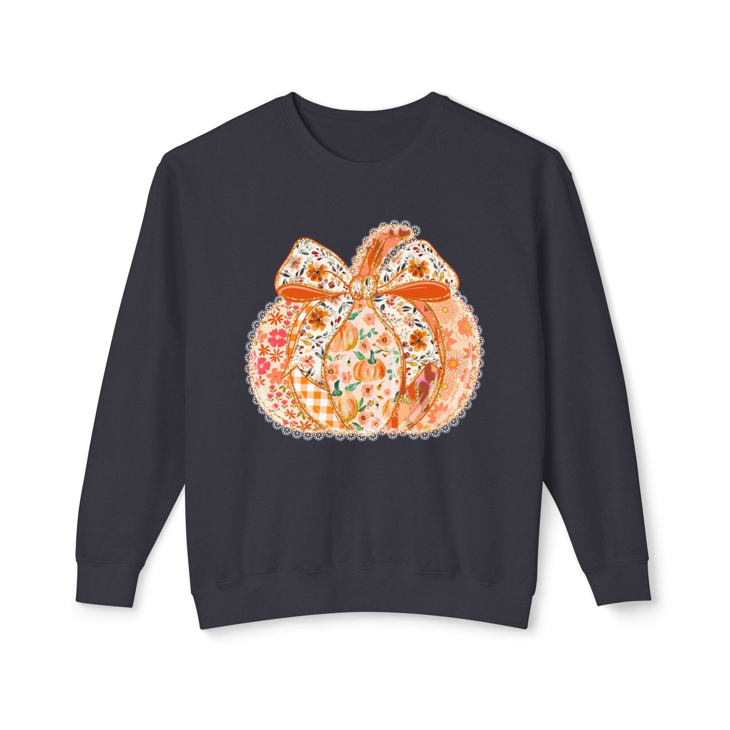 Pumpkin Cottage Core Floral Sweater