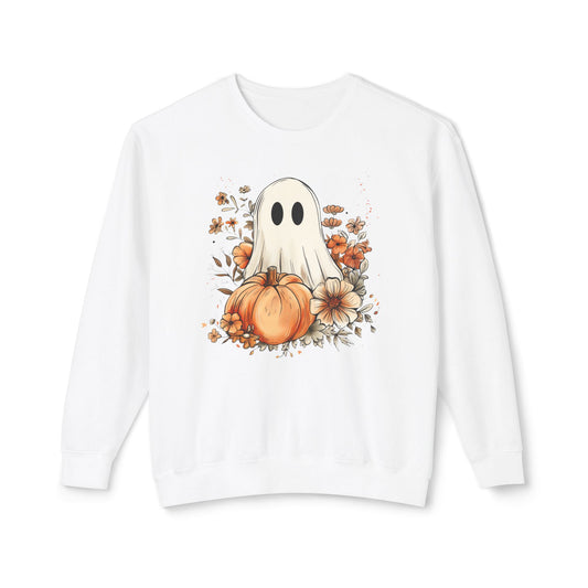 Pumpkin Ghost Floral Sweater