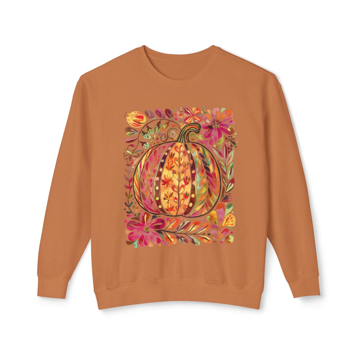 Pumpkin Boho Floral Sweatshirt