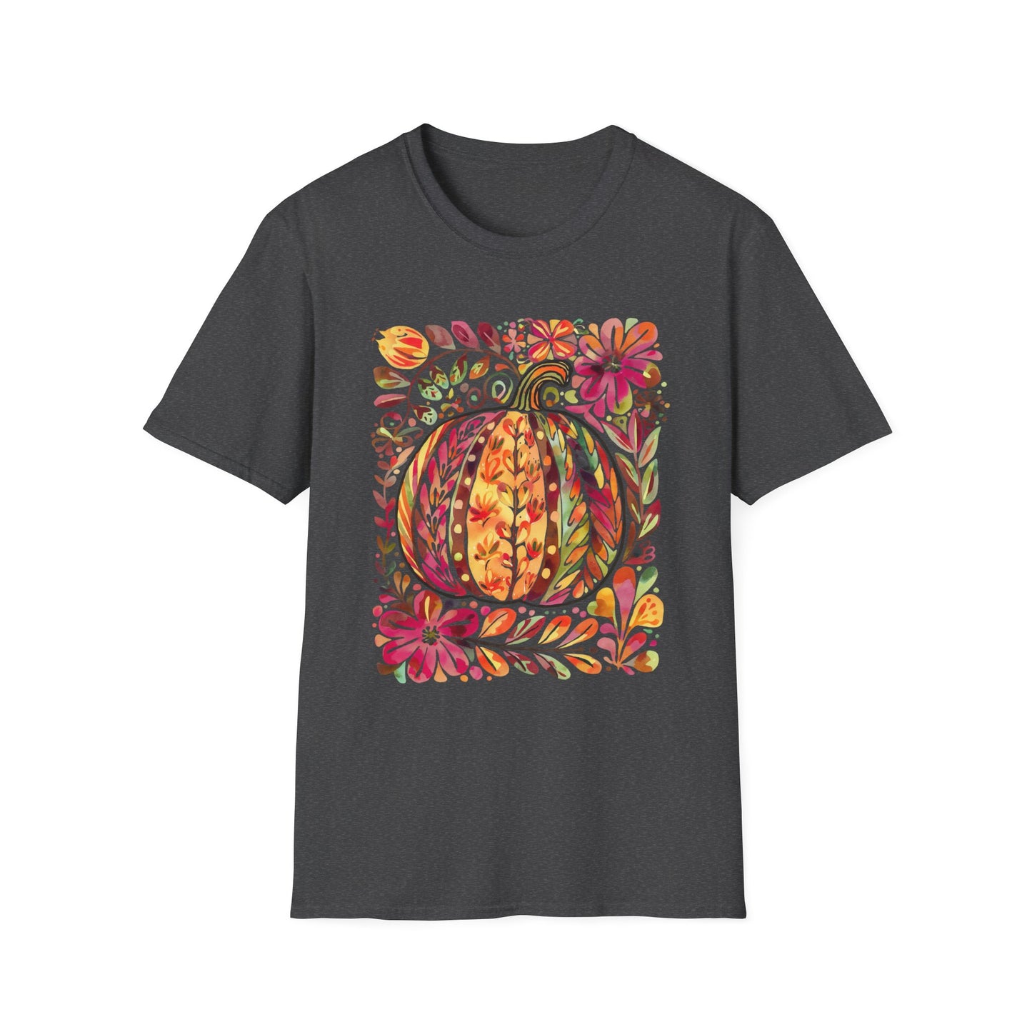 Floral Pumpkin Artisitic Fall Tee