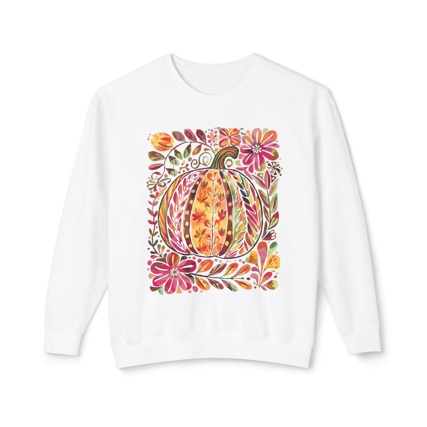 Pumpkin Boho Floral Sweatshirt