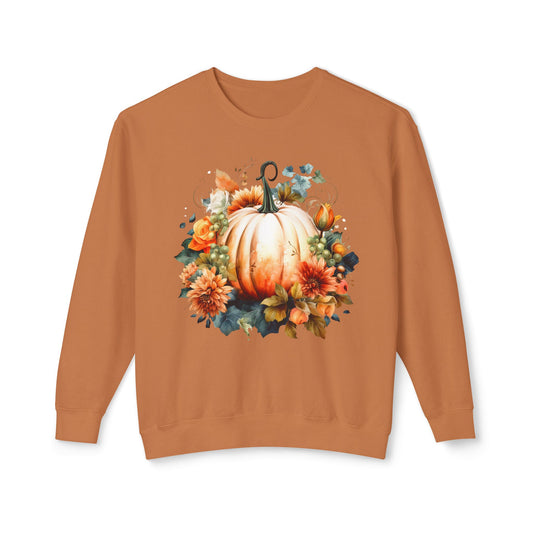Pumpkin Floral Leaves Sweater