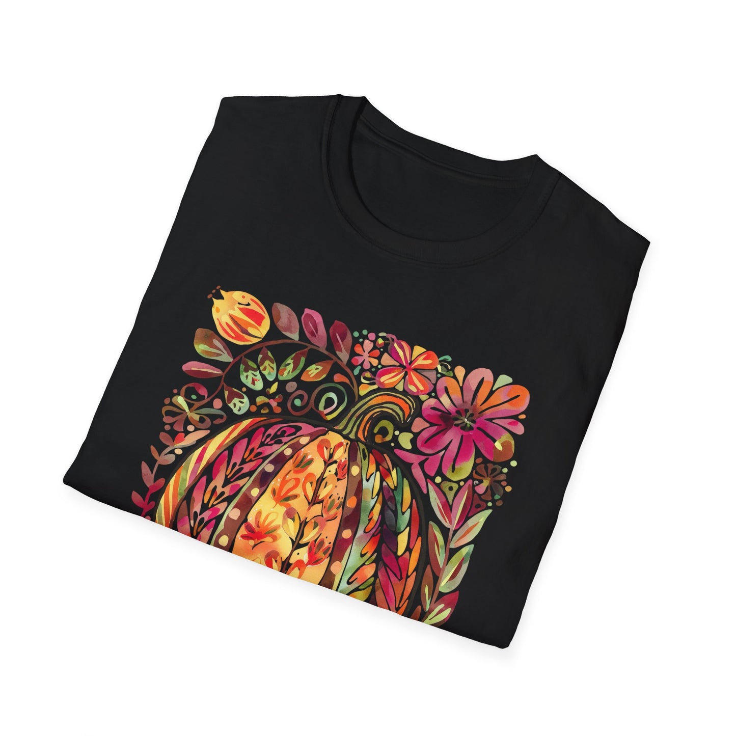 Floral Pumpkin Artisitic Fall Tee