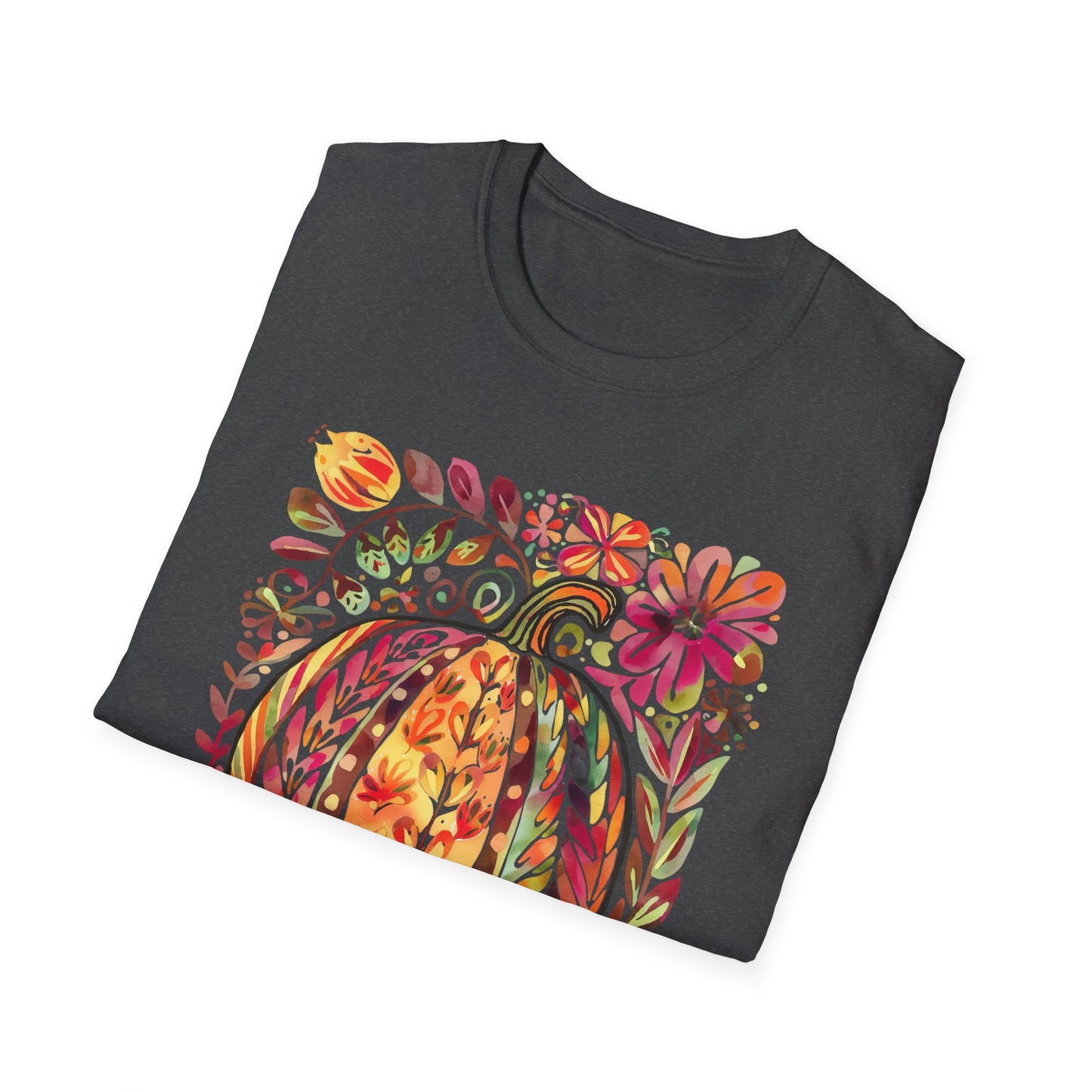 Floral Pumpkin Artisitic Fall Tee