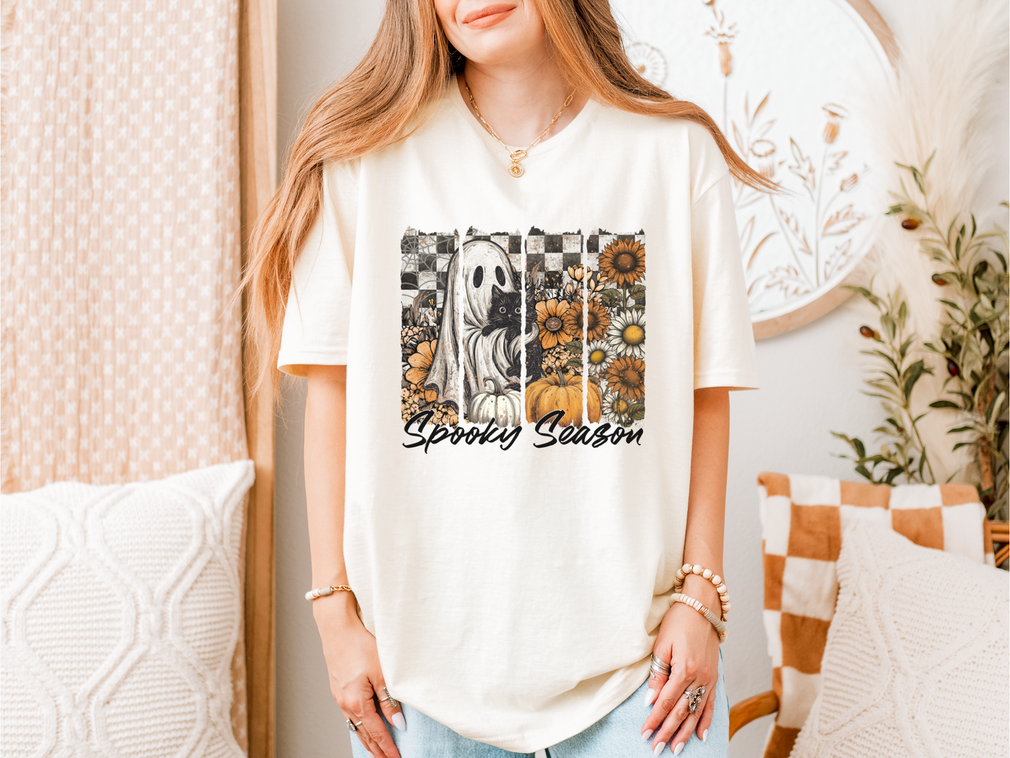Vintage Halloween Ghost Floral Tee