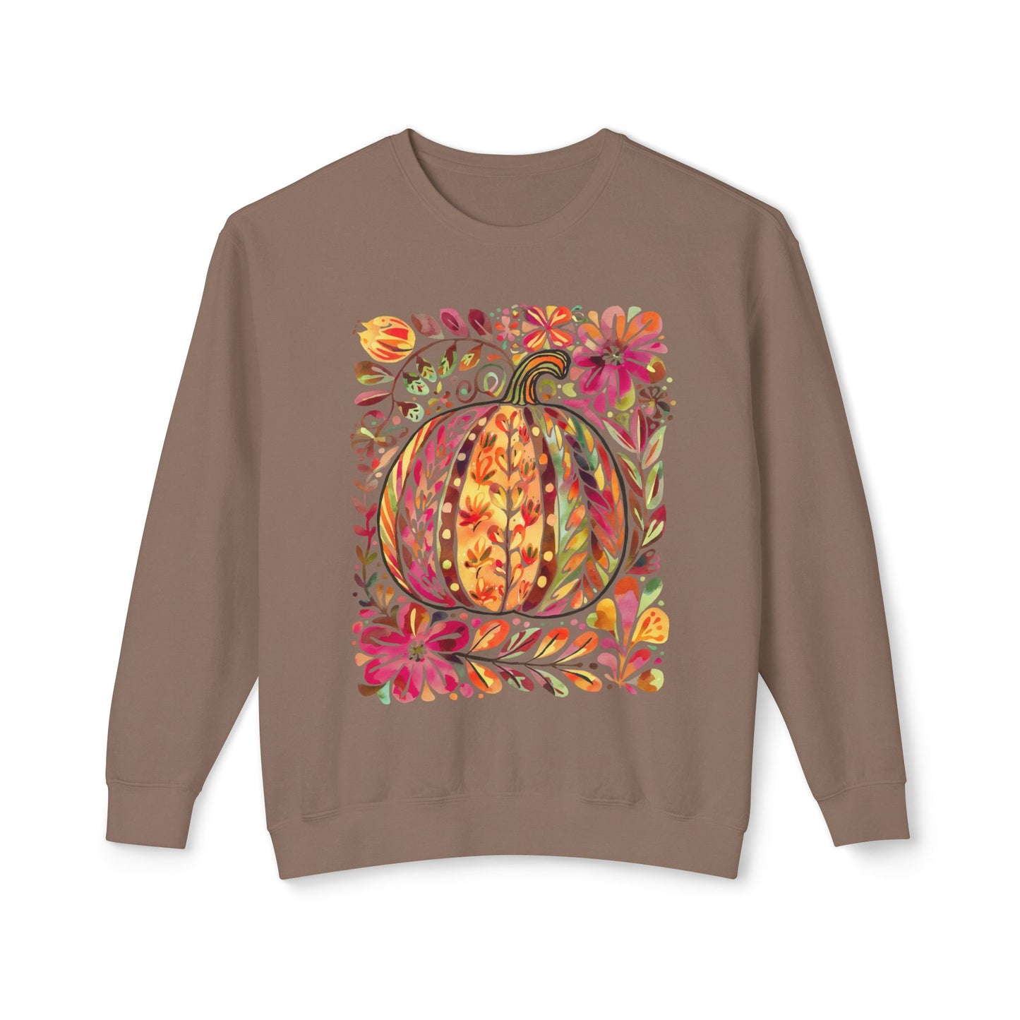 Pumpkin Boho Floral Sweatshirt