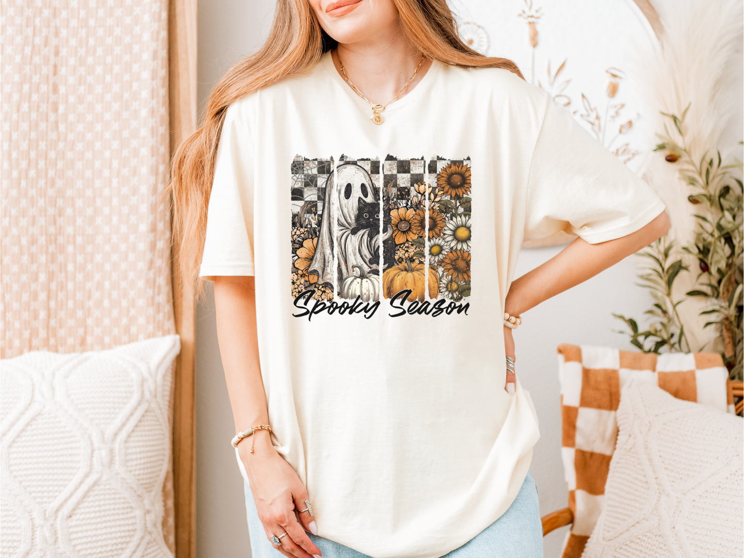 Vintage Halloween Ghost Floral Tee