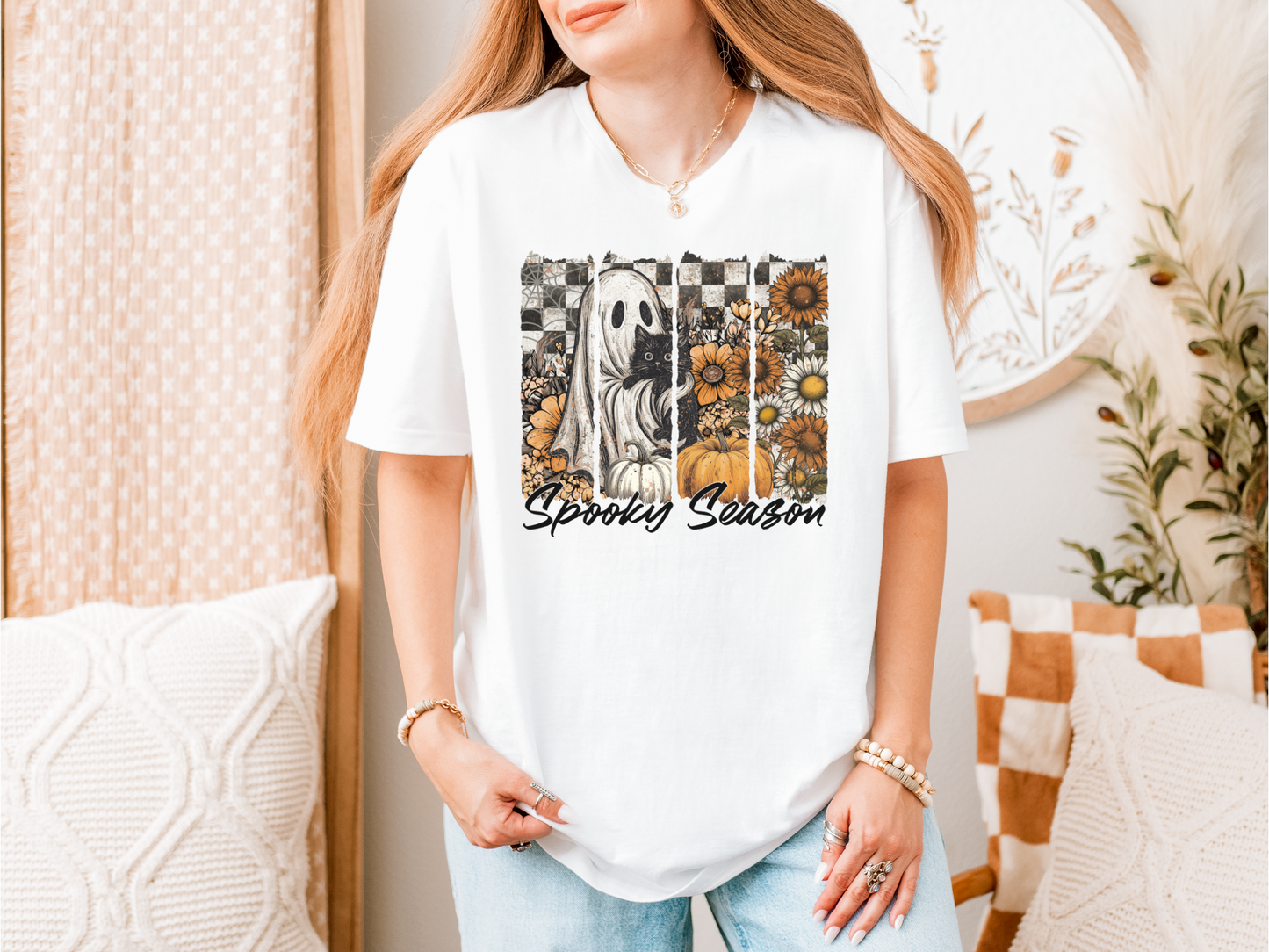 Vintage Halloween Ghost Floral Tee