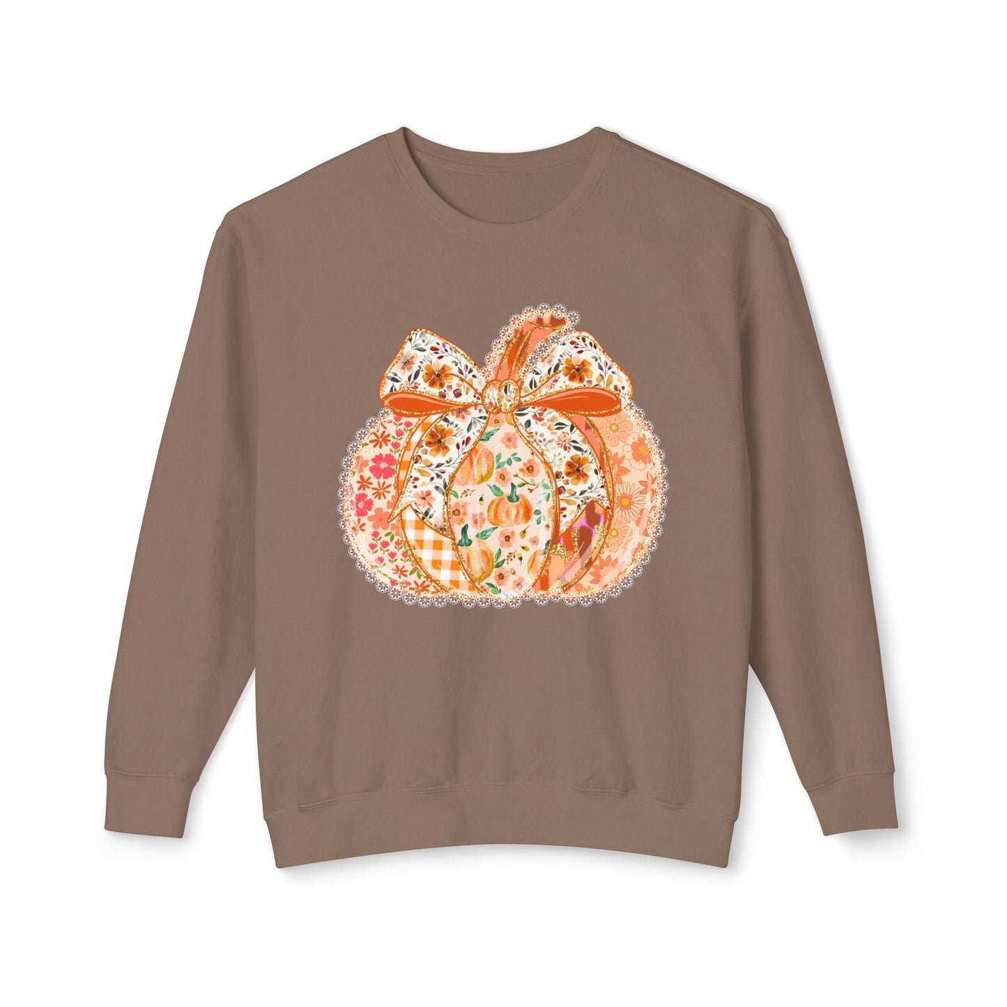 Pumpkin Cottage Core Floral Sweater