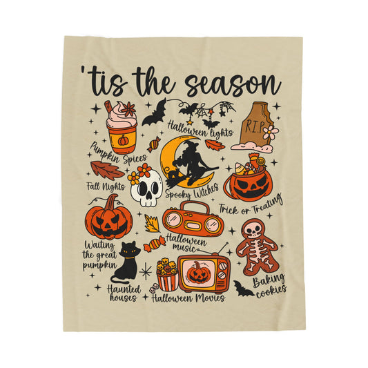 Cozy Halloween Velveteen Plush Blanket