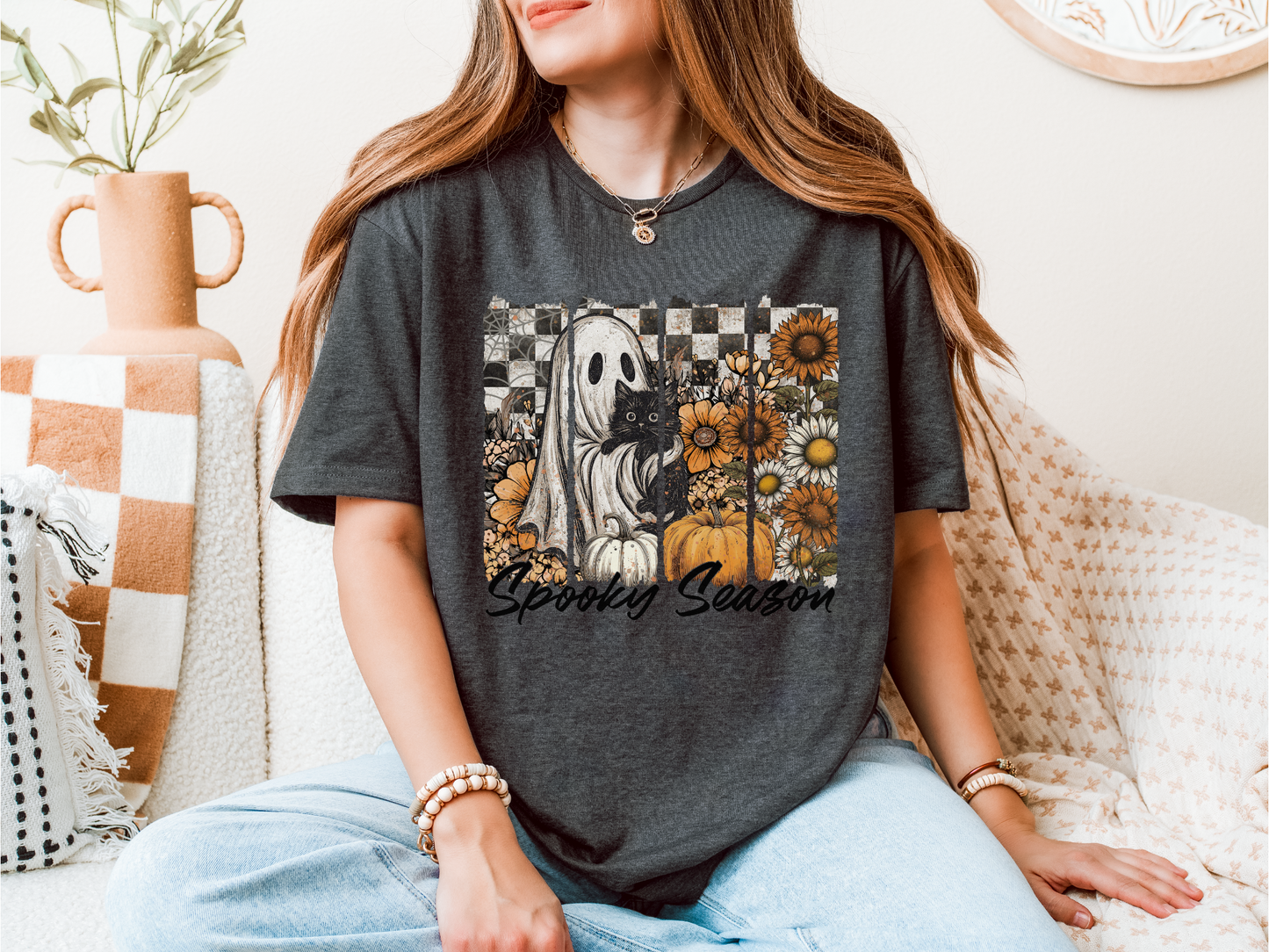 Vintage Halloween Ghost Floral Tee