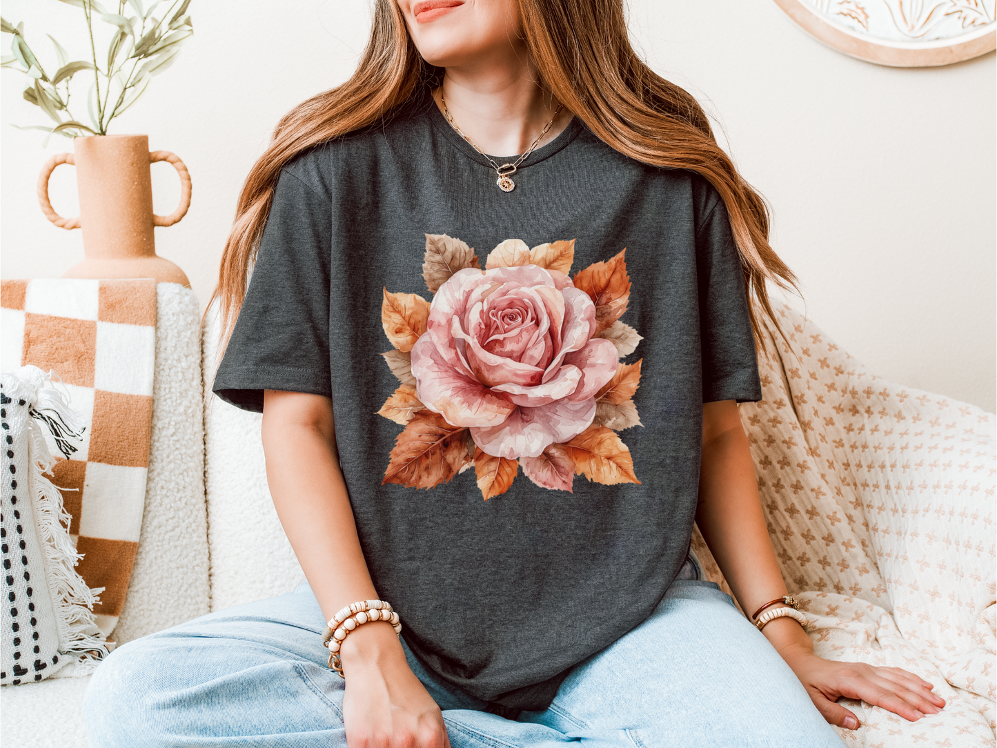 Autumn Floral Artisitic Fall Tee