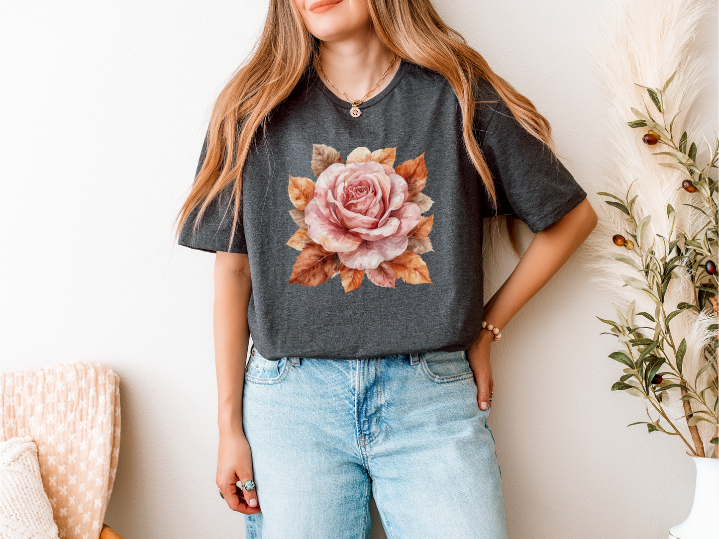 Autumn Floral Artisitic Fall Tee