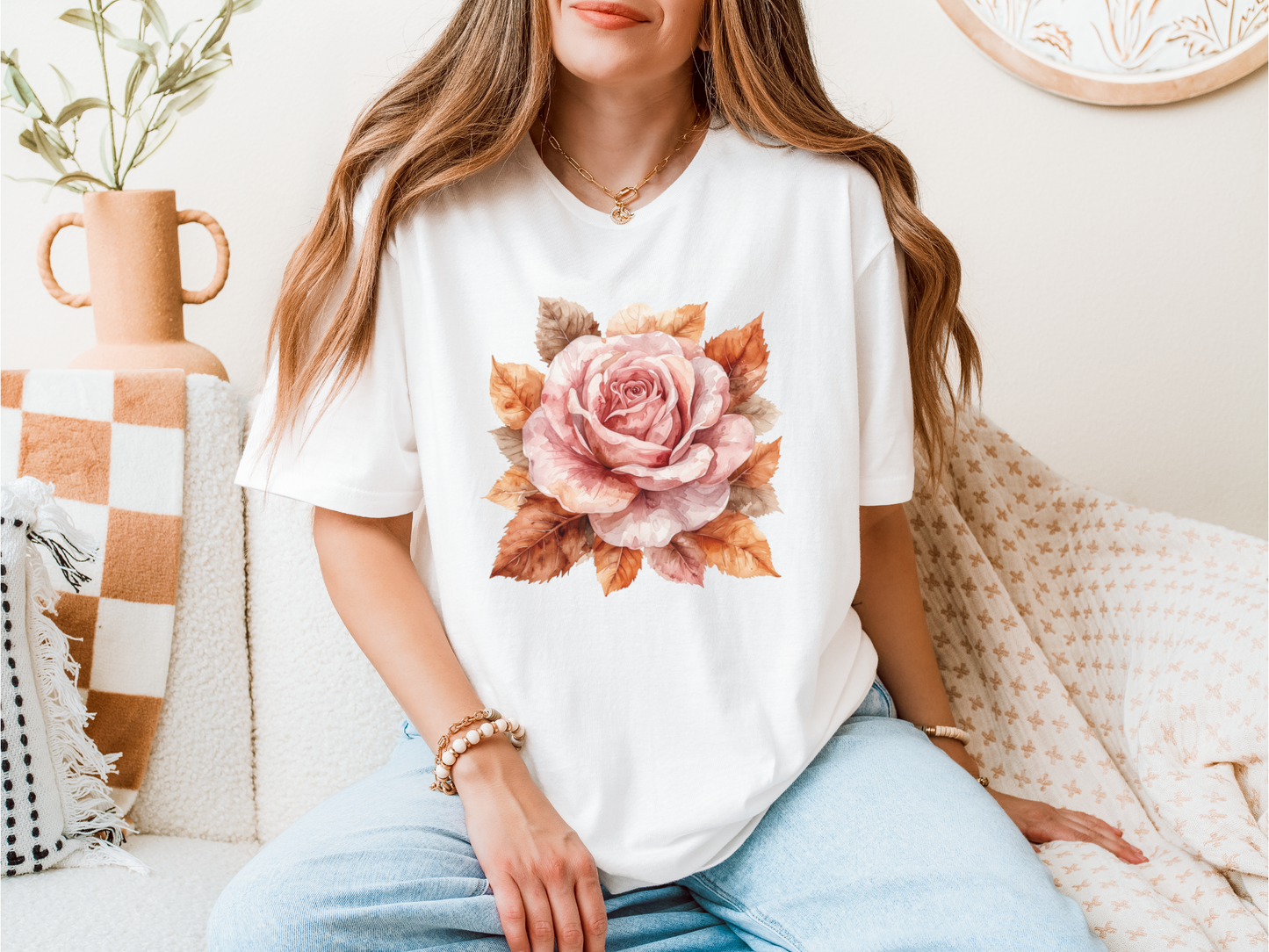 Autumn Floral Artisitic Fall Tee