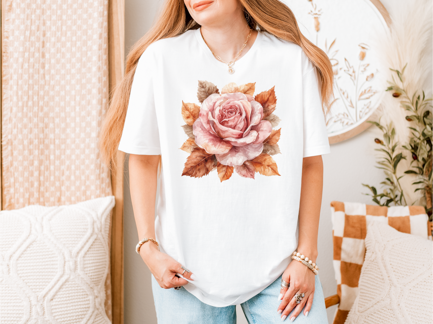Autumn Floral Artisitic Fall Tee